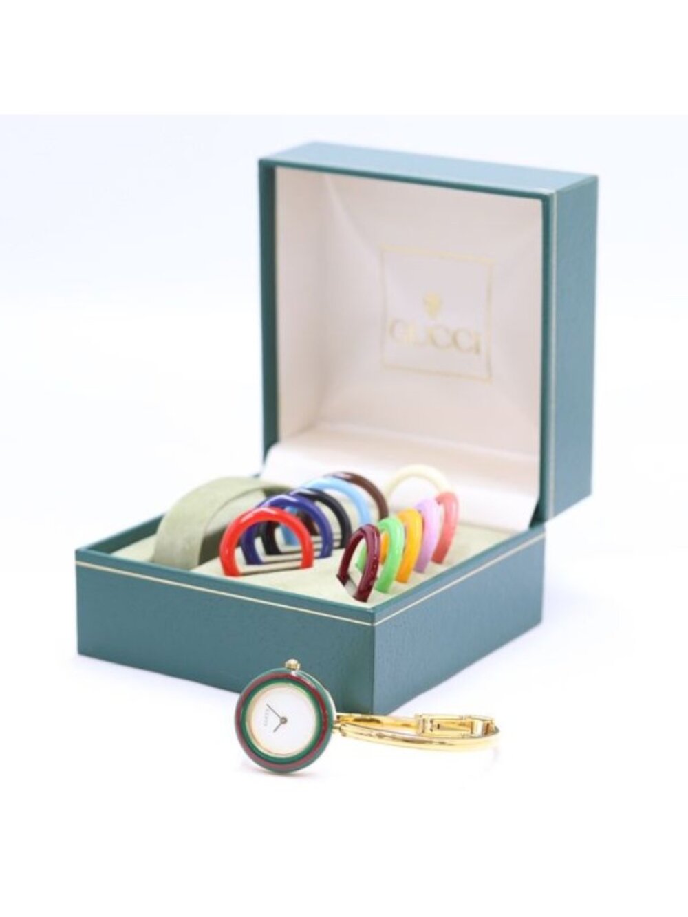 Gucci Box with Replacement Bezel 11/12.1 Bangle Watch Change White Dial